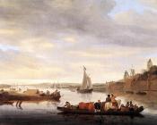 The Crossing at Nimwegen - 萨洛蒙·凡·雷斯达尔